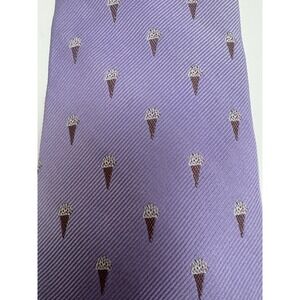 NWOT Brooks Brothers Lavender Ice Cream Cone Print Woven Modern Silk Tie